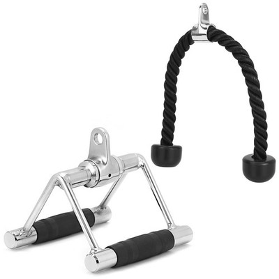   Trizepsseil und V-Rudergriff für Turnhalle Kabelgerät, LAT Pull Down