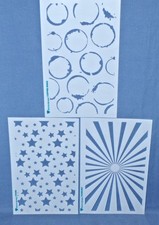 Diamond Press Stencils 3 pcs Stars Coffee Rings Sunburst All New Free Shipping