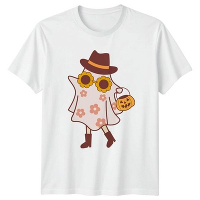 Groovy Retro Geist Cowboy Hut Damen T-Shirt Retro Western Halloween Geschenk
