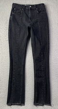 Abercrombie  Fitch Jeans Womens Size 27 Black The Skinny High Rise Slit Ankles