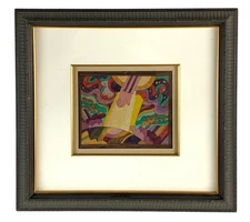 SHLOMO KATZ ORIGINAL SIGNED  GOUCHE & INK  FRAMED BIBLICAL ISRAELI ART 1937-1992