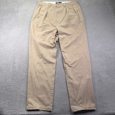 Polo Ralph Lauren Andrew Pants Mens Fits 36x33 Tan Two Pleated Straight Classic