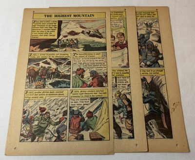 1960 five page cartoon story ~ MOUNT EVEREST Edmund Hillary, Tenzing Norkey