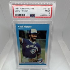 Fleer 1987 Update Cecil Fielder #U-31 PSA Mint 9 Toronto Blue Jays
