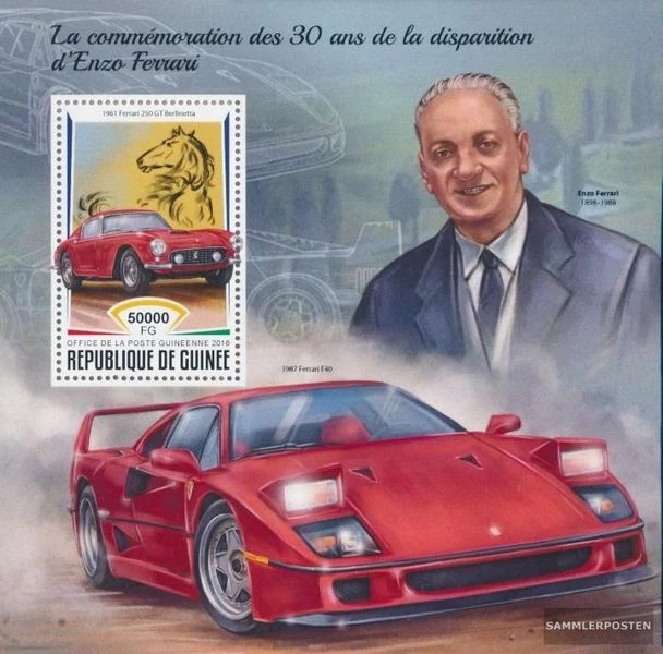 Briefmarken Guinea 2018 Mi Block 2926 (kompl. Ausgabe) postfrisch Enzo Ferrari - Bild 1 von 1
