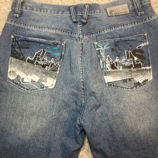 Vintage Y2K Enyce Jean Shorts Mens 38 Denim 90's Retro Baggy Skater Wide Leg