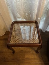Barockstil Chippendale Tisch Mit Glasplatte  47x47x42 Cm Beistelltisch Vintage