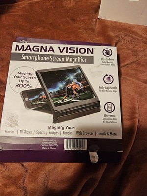 Magna Vision 3x Hands-Free Portable Smartphone Screen Magnifier Black