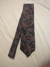 Vintage Rooster Floral Neck Tie All Cotton Classic Made In USA