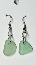 Hand Collected Sea Glass  925 Sterling Silver Earrings Handmade