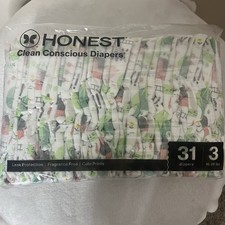 Honest Co. Clean Conscious Disposable Baby Diapers Sz 3 16 28lbs 31 Count New