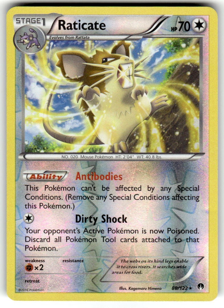 Pokemon - Raticate - 88/122 - Breakpoint - Reverse Holo - NM