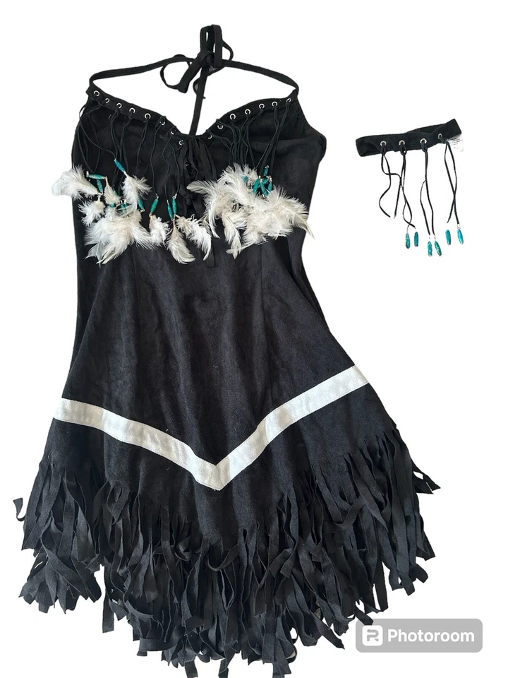 Dreamgirl средний племенной принцесса костюм бахрома платье и повязка на руку - Изображение 2 из 4