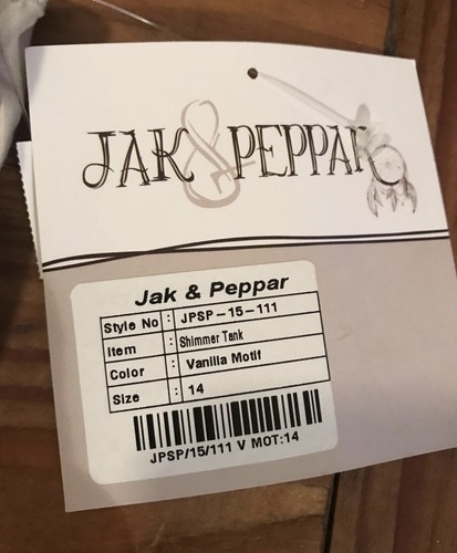 Jak & Pepper Hi Low Tunic Girls Size 14 NWT Cream - Picture 3 of 3