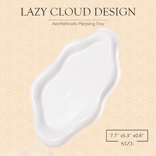 Ceramic Jewelry Tray Trinket Dish, Decorative Cloud Vanity Key Tray for Women, - Picture 3 of 8