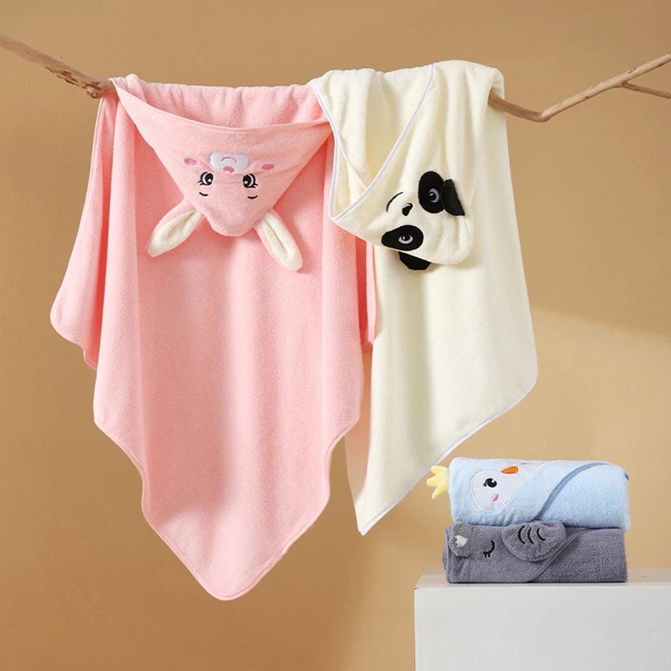 Hooded Baby Towels Absorbent Cartoon Bath Towels Soft Baby Stuff Towel Blanket - image 3 of 4