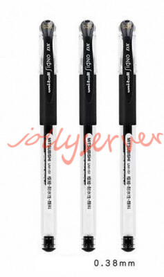 3PCS Uni-Ball Signo UM-151 0.38MM Schwarz Roller Kugelschreiber Neu