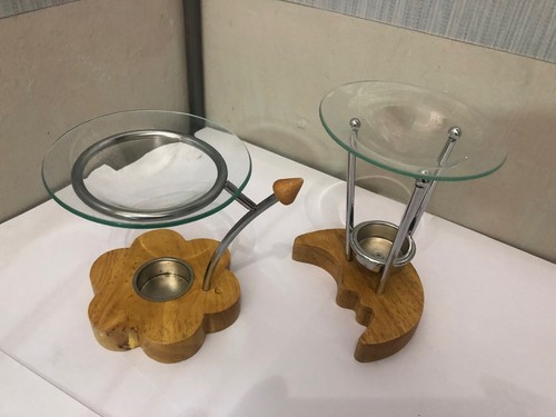Essential Oil Burner Tealight Candle Holder Warmer Wax melt Wood star moon sun - Picture 7 of 15