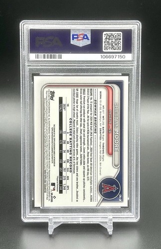 2024 Bowman Chrome Sapphire 1st Christian Moore Green Refractor Auto /99 PSA 10 - 第 2/3 張圖片