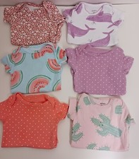 Carter's Short Sleeve Bodysuit Infant Girls Size 3M 6 Count 