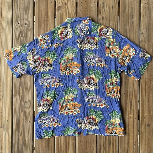 Camicia vintage Reyn Spooner American Classics Racing hawaiana con bottoni uomo XL - Foto 5 di 12