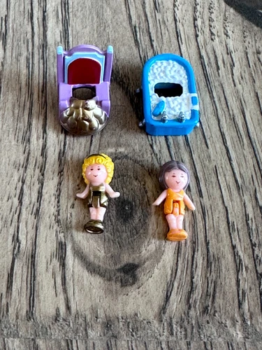 1989 Polly Pocket Little Lulu's Bath Time Ring & Polly Play's Princess, no ring