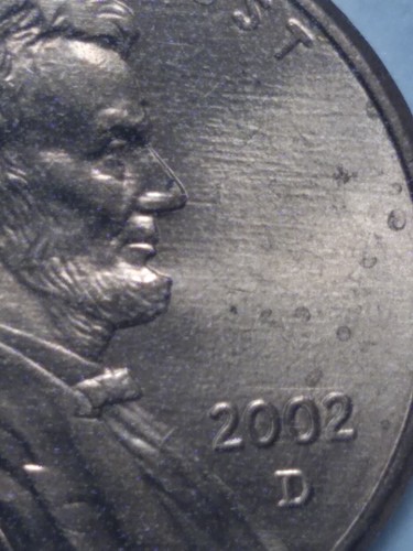 2002-D USA penny error reverse - Picture 2 of 7