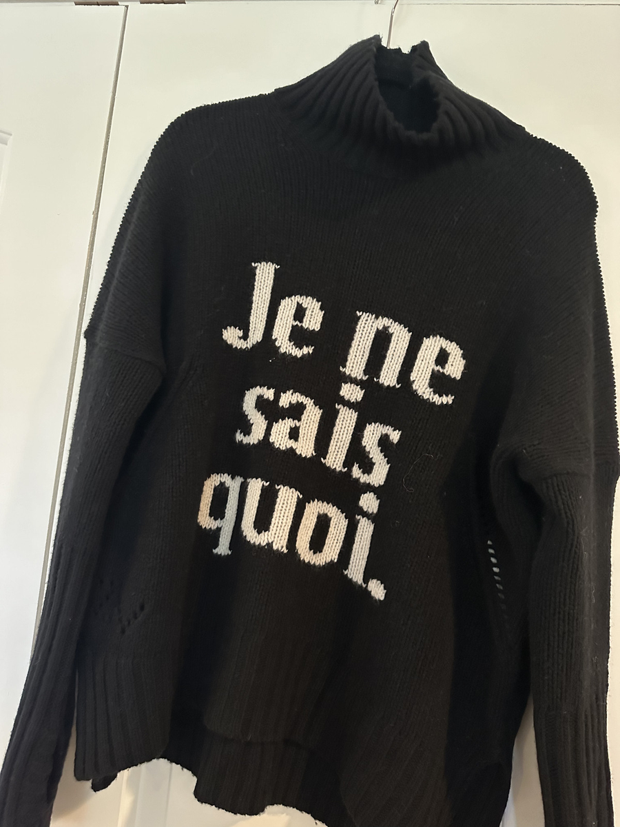 ❤️ NWT Zadig & Voltaire ALMA JNSQ Sweater Black Size XS Je ne