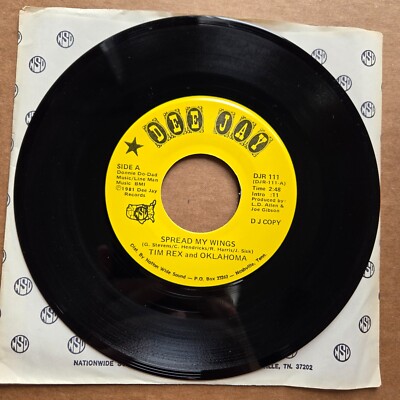 TIM REX AND OKLAHOMA Spread My Wings PROMO 45 7'' COUNTRY Vinyl Record Records