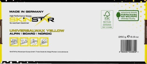 SKINSTAR Universal Wachs YELLOW EDITION Ski und Langlauf Wachs Ski Wax 500g - Bild 3 von 4