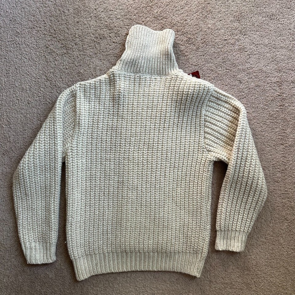 Jantzen Sweater Mens XL Vtg 100 Wool NWT Deadstock Turtle Neck Cable