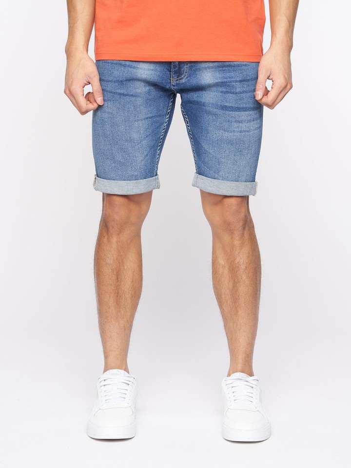 Short Jean Homme Crosshatch 'WINSTON' Gris Foncé - NEUF Avec étiquettes