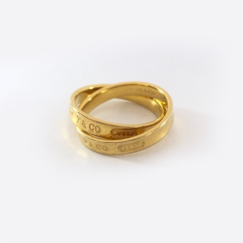TIFFANY & CO 1837 750 YG 18k Inter Locking Ring S22666/95B