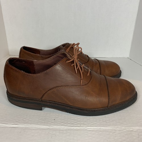 Zapatos de vestir Oxford Bass para hombre V781 talla 10 de cuero marrón con cordones - Imagen 3 de 7