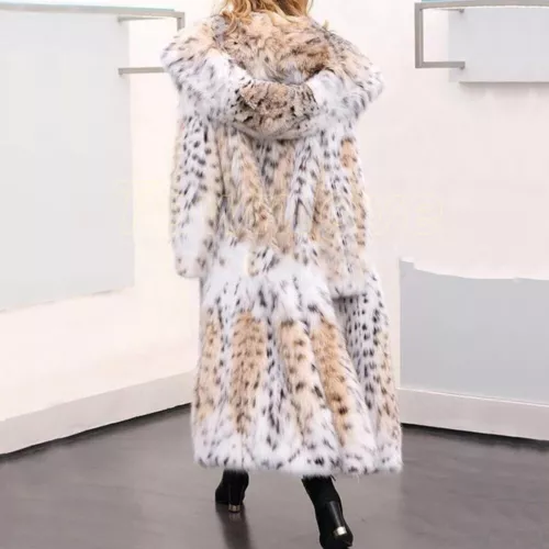Mujeres Invierno Nuevo Abrigo de Piel Mediano Largo Imitación Piel de Zorro Abrigo de Leopardo Con Capucha Nuevo - Imagen 1 de 12