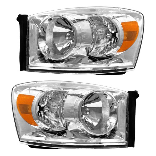 Faro para Dodge Ram 1500 2500 3500 2006 2007 2008 2009 faro cromado 2 piezas - Imagen 9 de 9