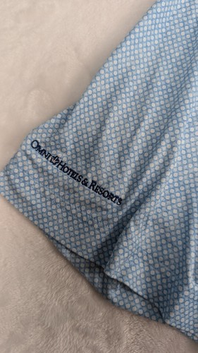 Johnnie O Featherweight Performance Polo Mens sz XL Blue Geometric Golf Logo - Picture 8 of 11