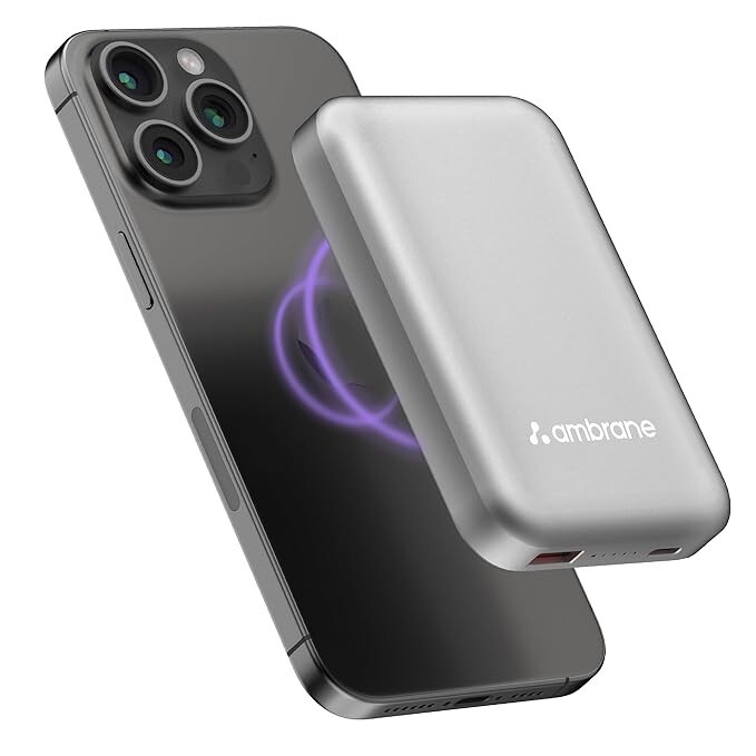 Ambrane Magsafe 10000mAh Power Bank with 22.5W Fast Charging & Strong Magnet