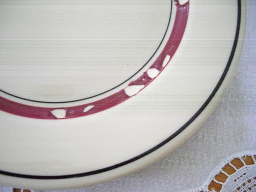 Plato de 7 3/8" vintage iroqueso China restaurante siracusa caballo tostado granate a rayas - Imagen 5 de 7