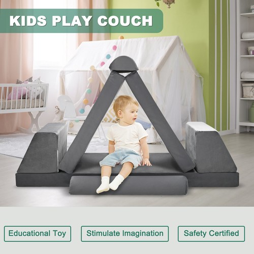 NAIZEA Kids Couch Play Set, 8PCS Modular Kids Sofa Couch Nugget Couch Playhouse - Picture 12 of 21