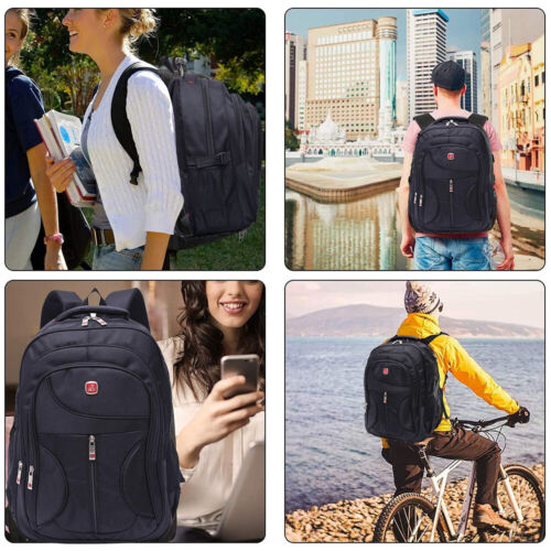 15,6 "Rucksack Herren Arbeit Business Rucksack Wasserdicht Schule Tasche Schwarz - Bild 3 von 18