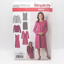 Simplicity 2552 Misses' Jacket Dress Skirt Cardigan Sewing Pattern Sz 4-12 Uncut
