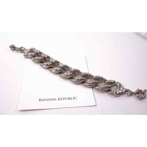 Banana Republic Women's Silver Chunky Link Fireball Bracelet NWT 89 - Picture 1 of 2
