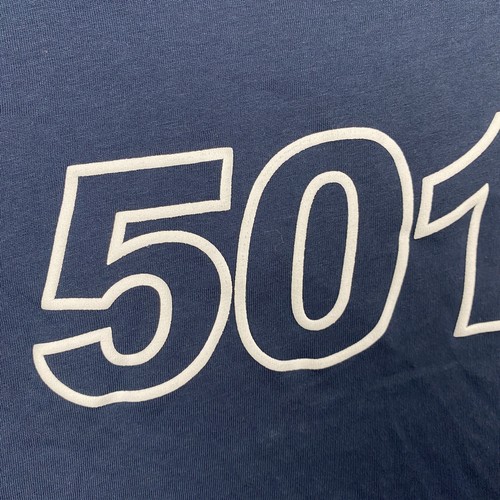 Levis Shirt Mens XS Blue Embroidered 501 Jeans Logo 90s Grunge Skater Tee - Picture 3 of 12