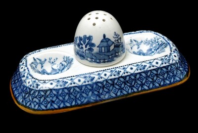 STÄNDE BLAU UND WEISS SILIKAN PORZELLAN PORZELLAN SALZ UND PFEFFERTOPF GEWÜRZE...