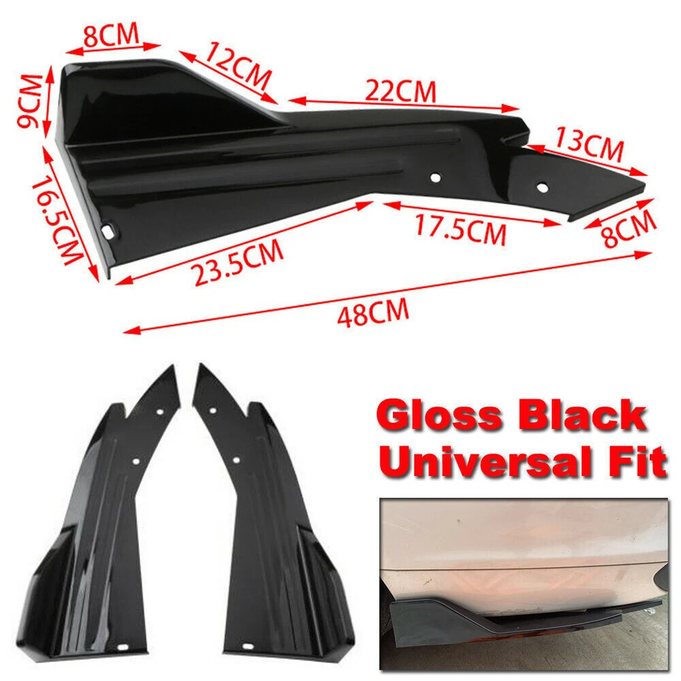 Protector difusor divisor ángulo labio trasero alerón parachoques 2 piezas accesorios coche Foto 2 de 4