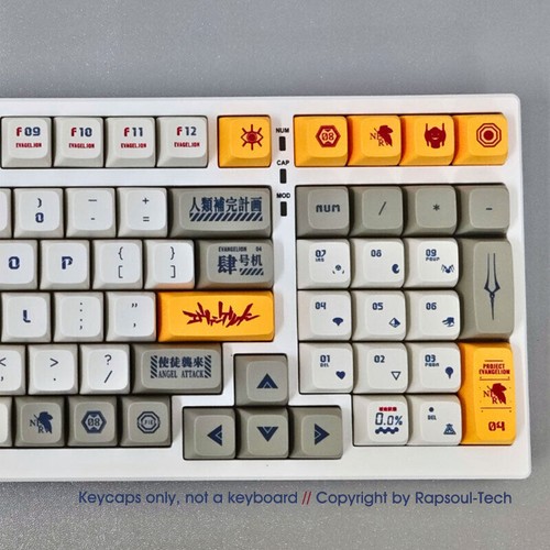 NEON GENESIS EVANGELION EVA-04 PBT Keycaps set for Cherry MX Mechanical Keyboard - Picture 5 of 10