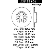 Centric Disc Brake Rotor 125.33104 on sale Centric Disc Brake Rotor 125.33104 on sale