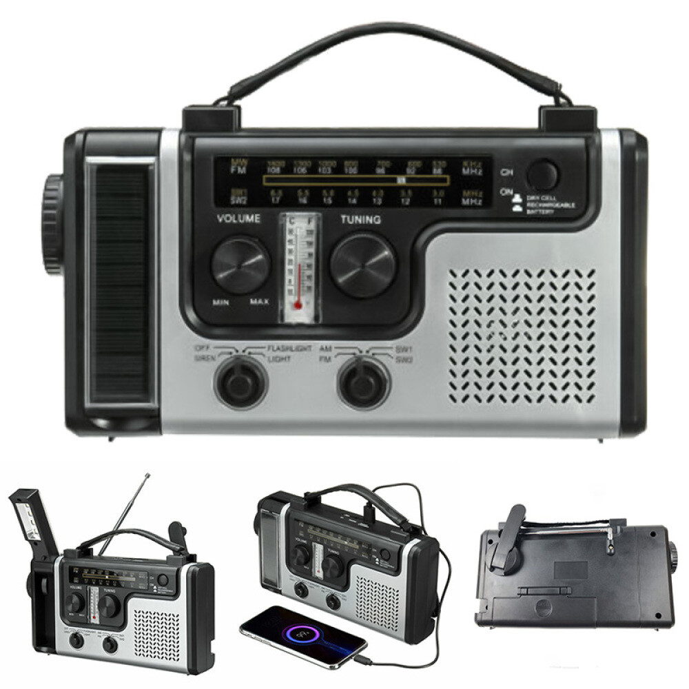 Hand Crank Radio AM FM SW1 SW2 Radio Self Powered Solar Radios with