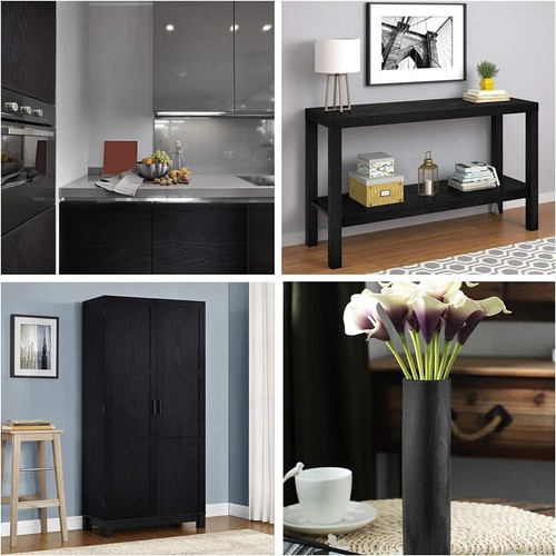 10m Vinyl Black Wood Grain Wallpaper Self Adhesive Contact Paper Peel and Stick - Picture 10 of 13